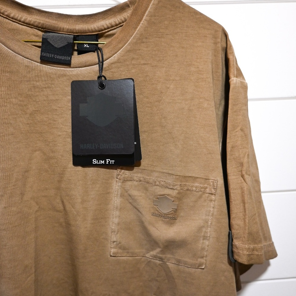 New Harley-Davidson Black Label, Tan Short Sleeve Tee Slim-Fit